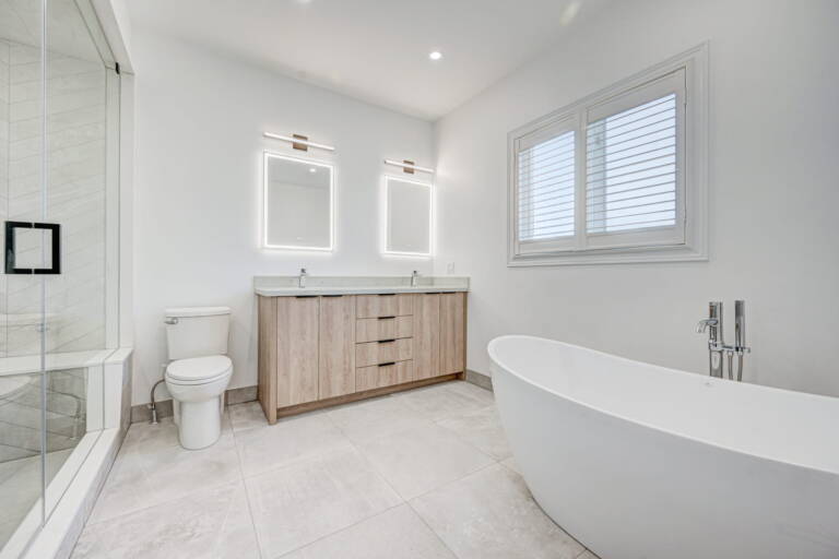 custom bathroom renovation with a double vanity