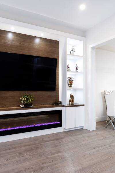 custom fireplace and tv unit for living room